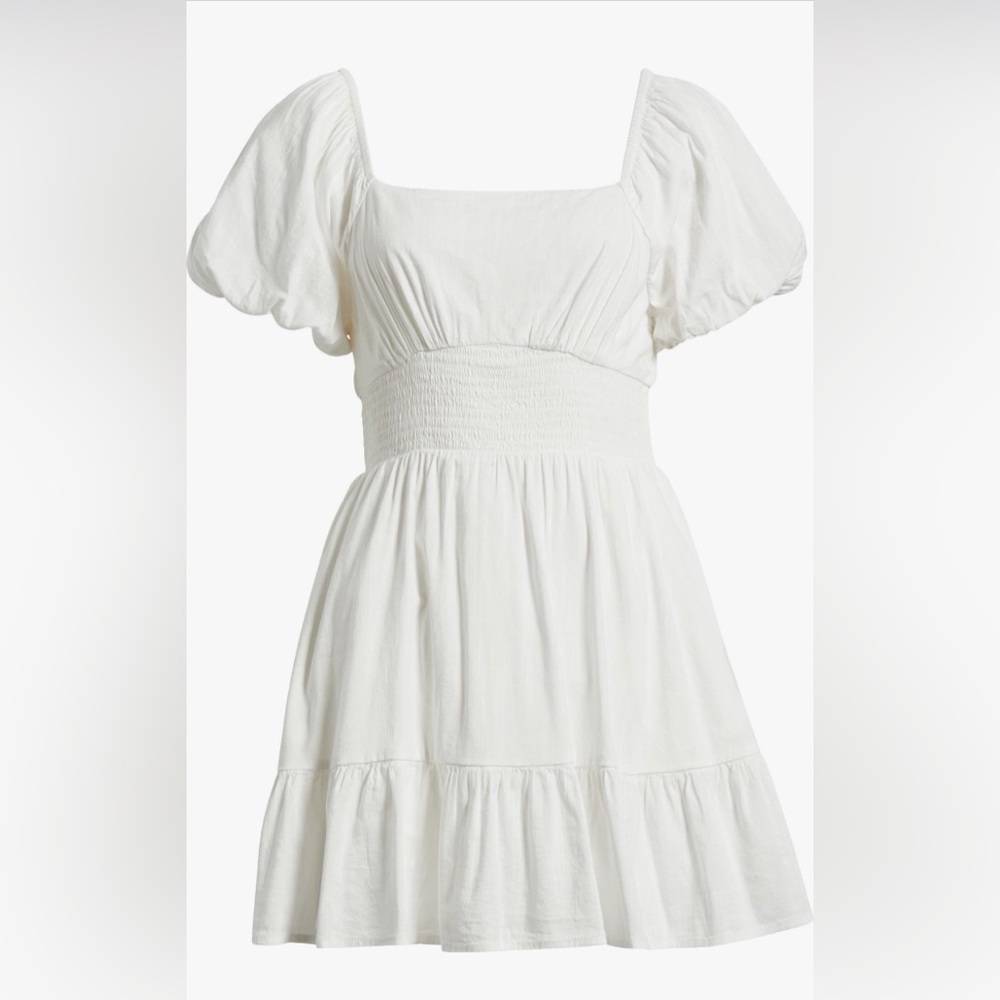 Nordstrom BP. Tiered Puff Sleeve Dress White Size XL BRAND NEW WITH TAGS